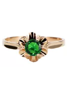 Emerald Original Vintage 14K Rose Gold Ring Bijuteria Vintage vrc004r